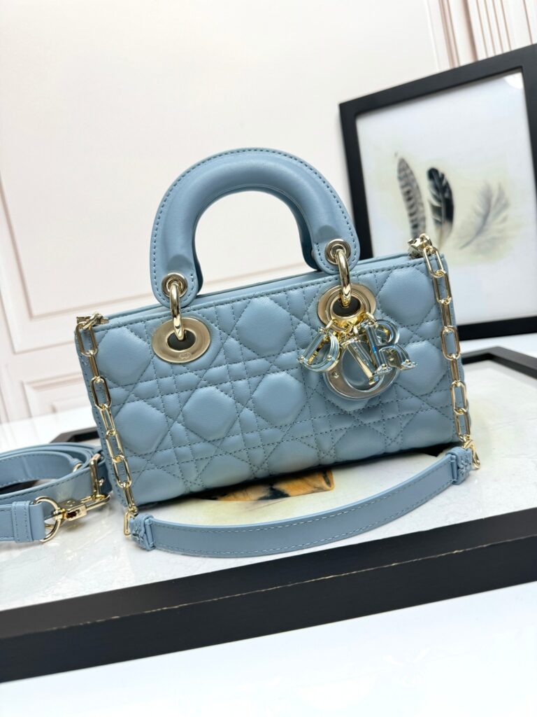 Dior- Lady D-Joy Bag-Blue Lambkins