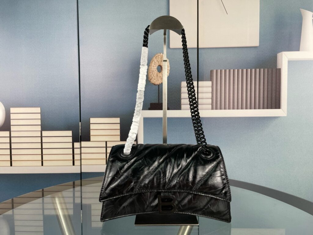 Balenciaga-Hourglass Small Top Handle Bag-Crushed lambskin