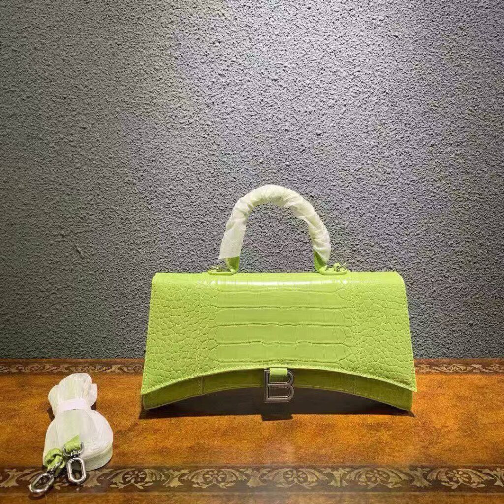 Balenciaga-Hourglass Large Top Handle Bag- Crocodile