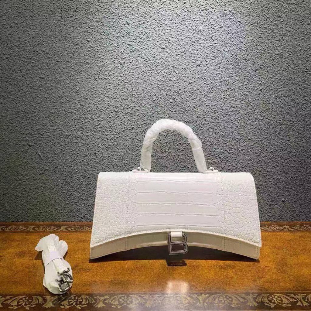 Balenciaga-Hourglass Large Top Handle Bag- Crocodile
