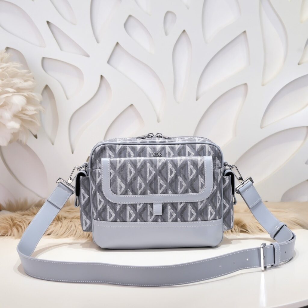 Dior-Message Bag-Hit The Road-Men's-Grey-Lambskin