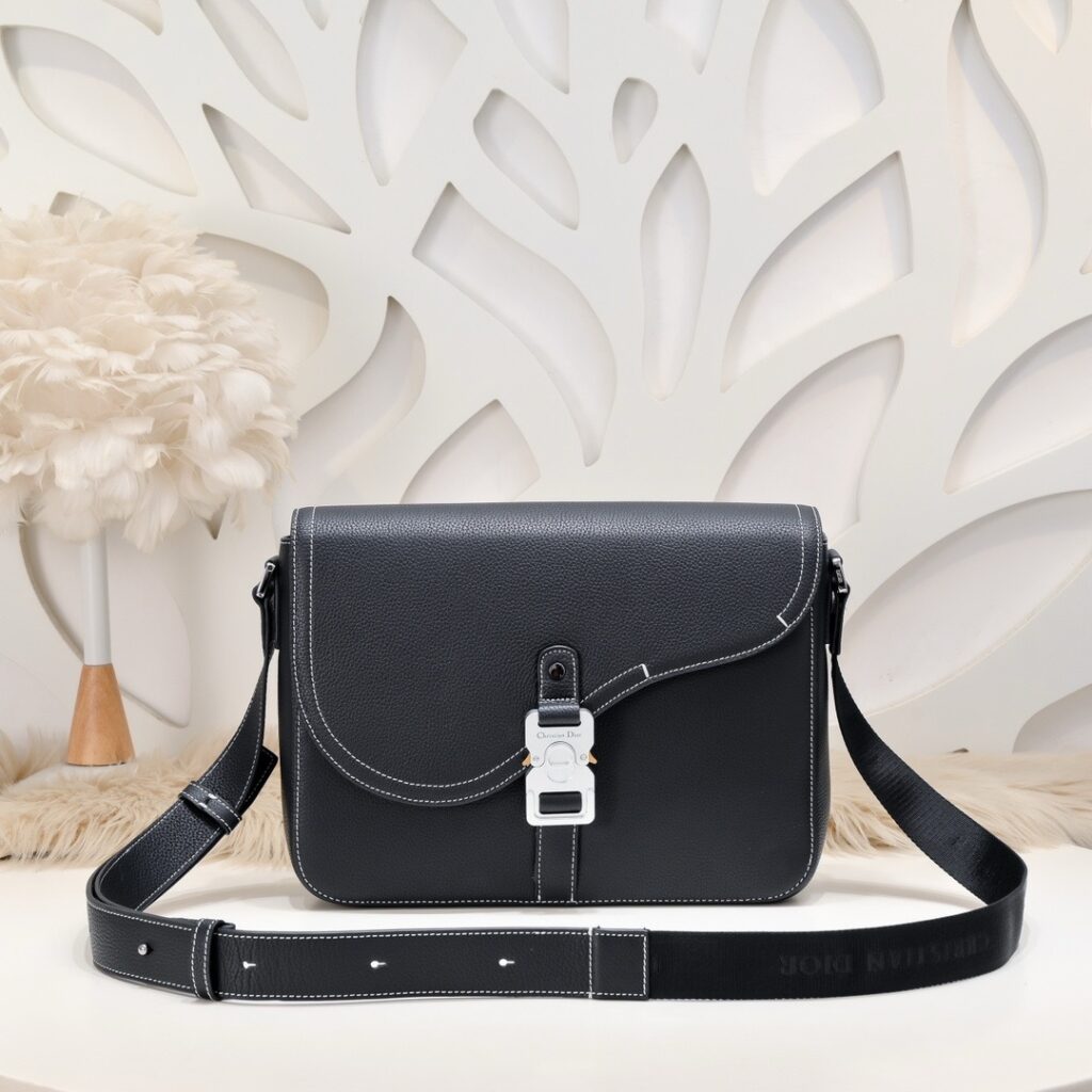 Dior-Saddle/Message Bag-Men-Black-Lambskin