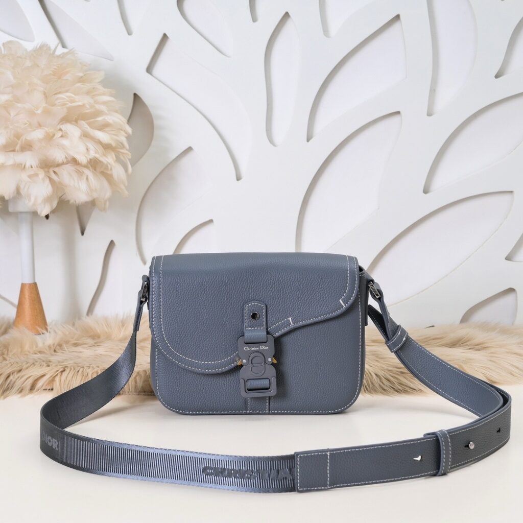 Dior-Saddle/Message Bag-Men-Grey-Lambskin