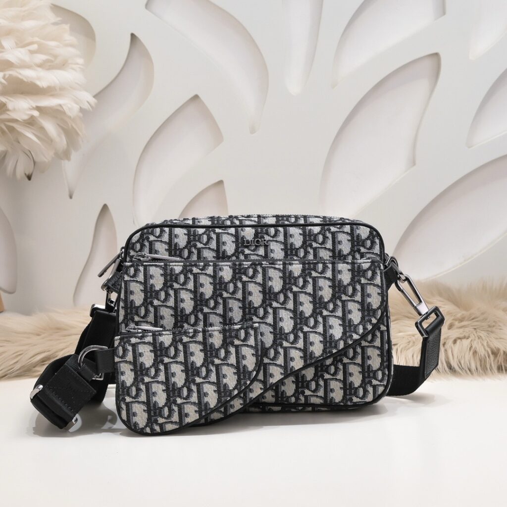 Dior-Saddle Bag-Men's-Navy Blue-Embroidery-3 Bags