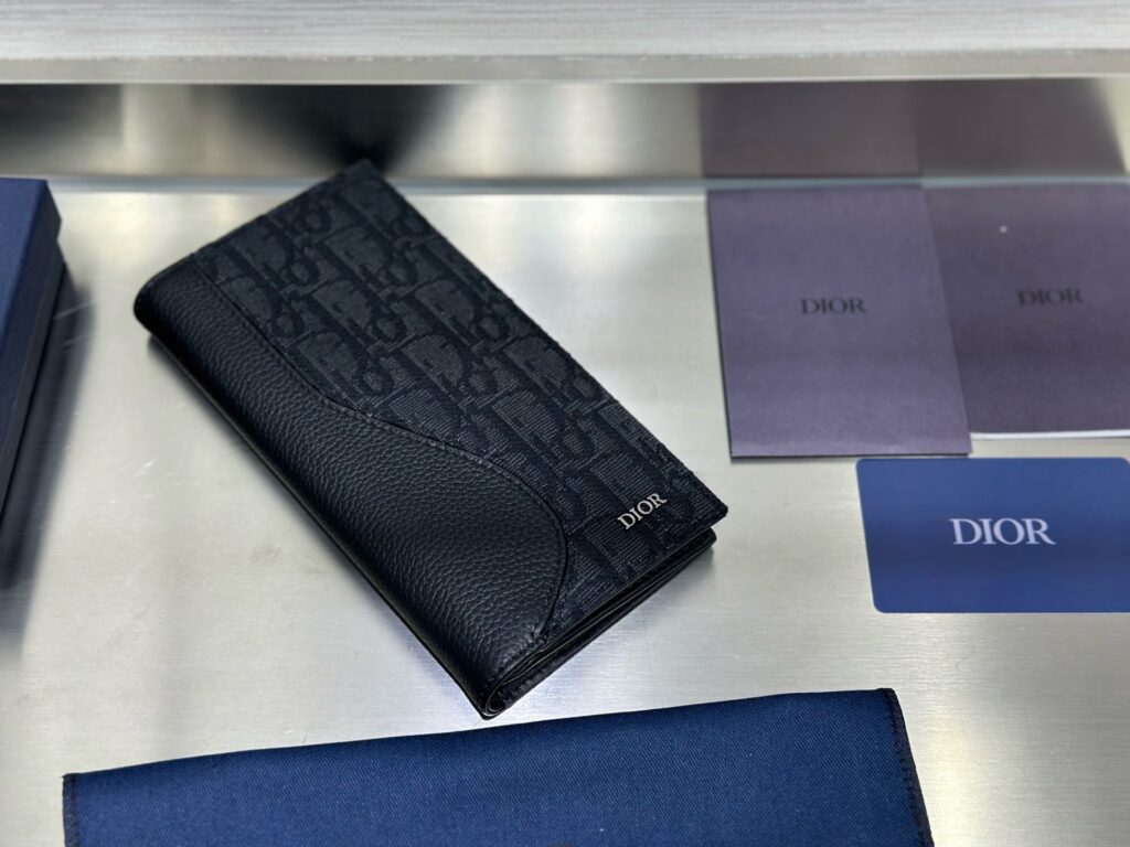 Dior Icon-Long Wallet-Cardholder-Men's-Classic Navy Blue-Saddle
