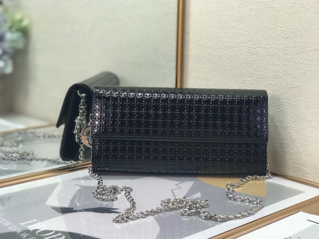 Dior-Chain Clutch-Black