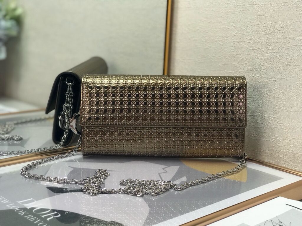 Dior-Chain Clutch-Bronze