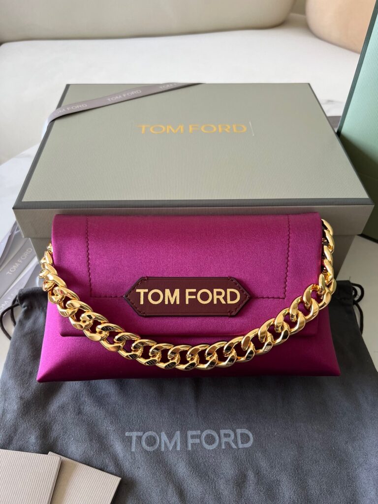Tom Ford Label Silk Clutch-Purple