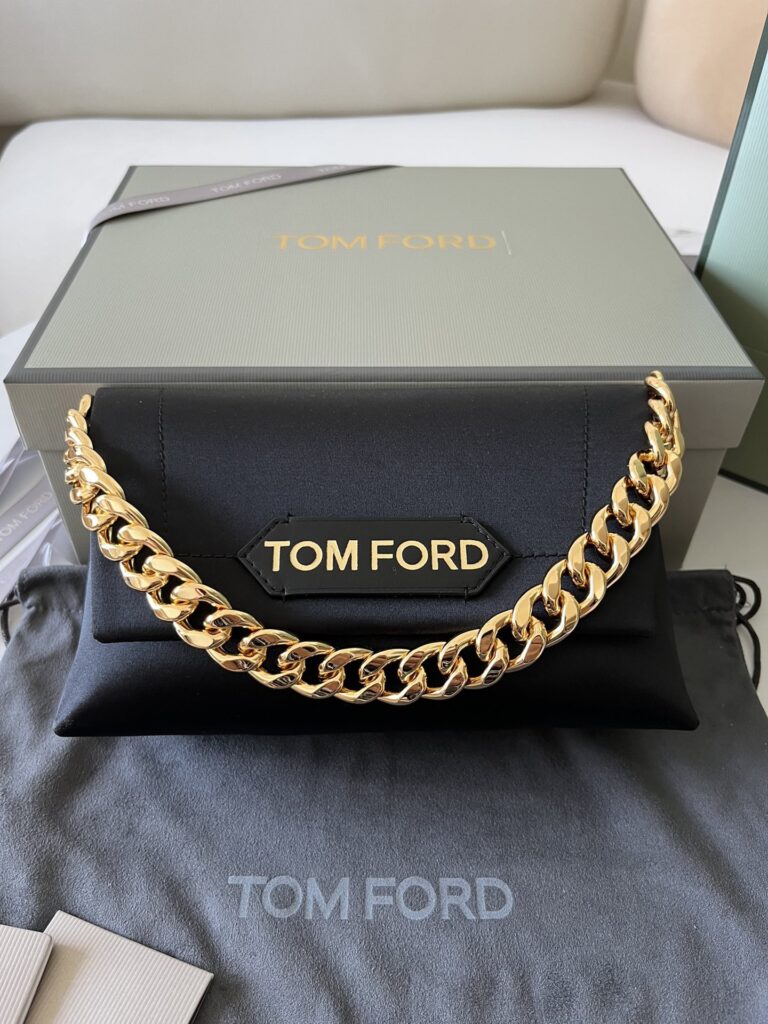 Tom Ford Label Woven Clutch-Black