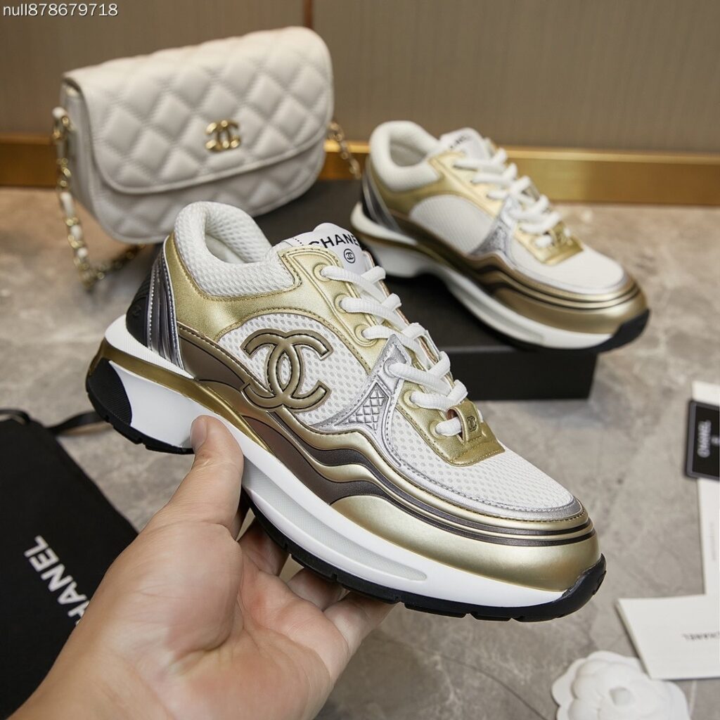 Chanel Sneakers Gold&Black