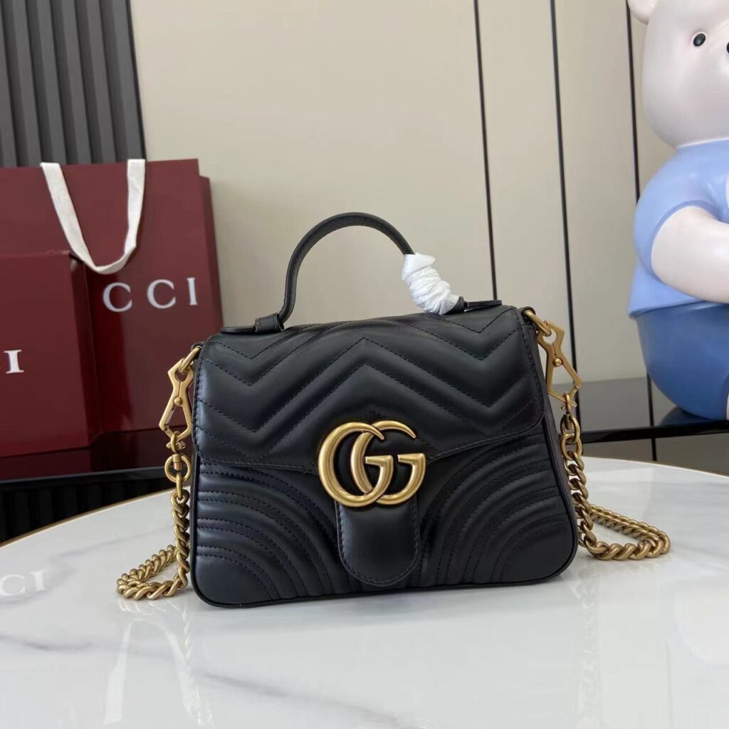 Gucci-Marmont-Small Size-Black with gold hardware-547260