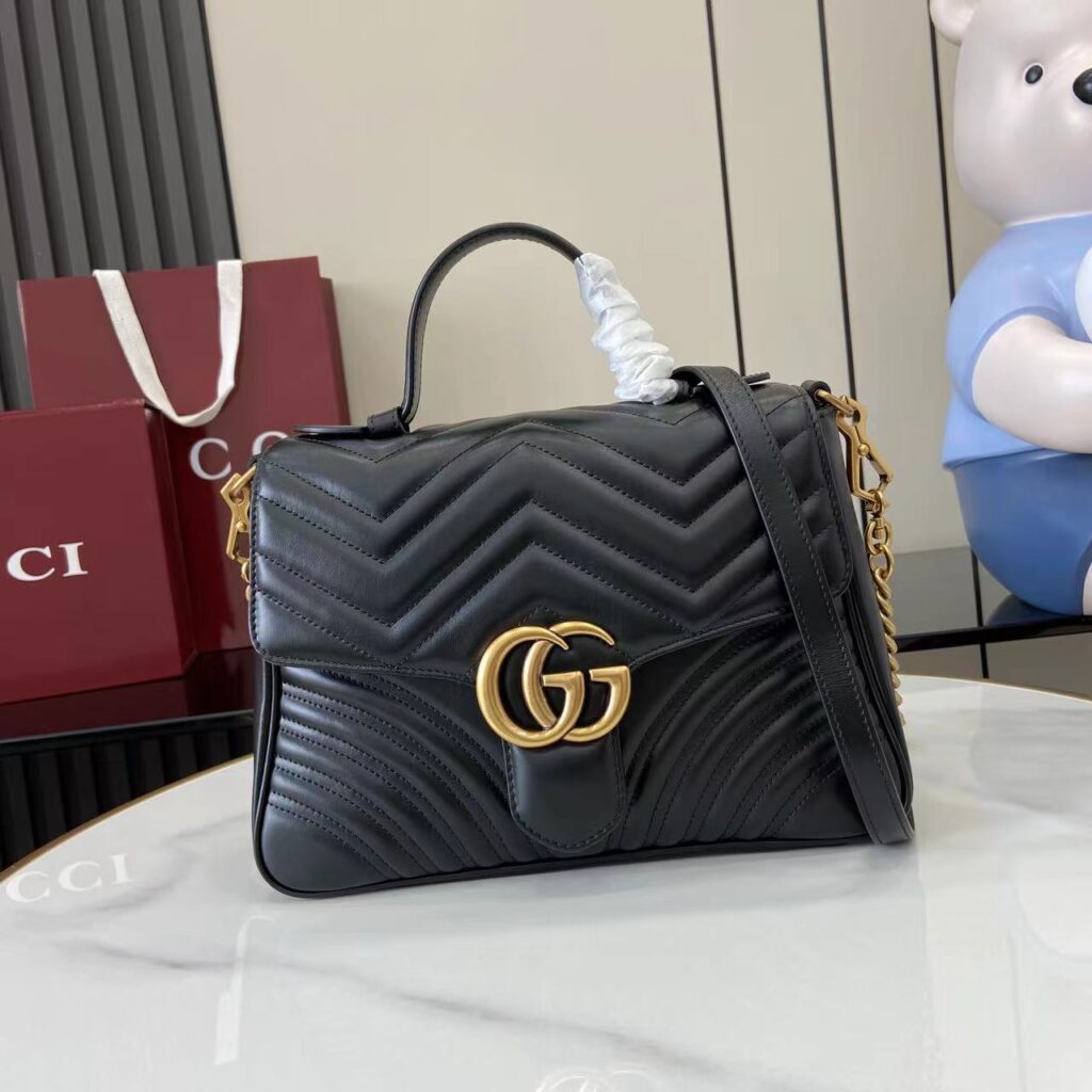 Gucci-Marmont-Medium Size-Black-498110