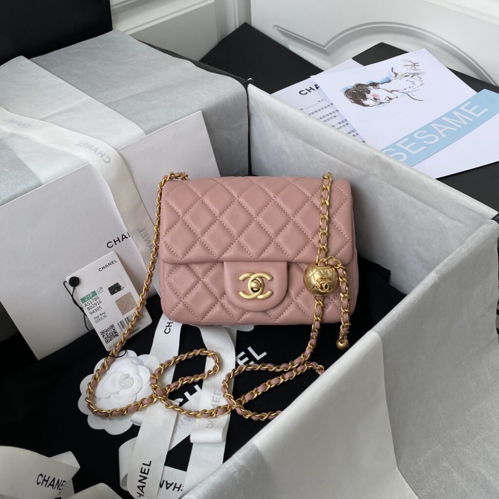 Chanel-CF mini-Pink-Gold buckle