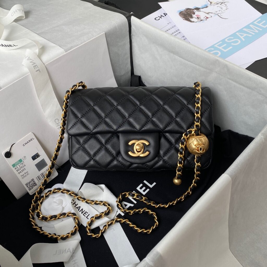 Chanel-CF mini-AS1787-Black-Gold buckle