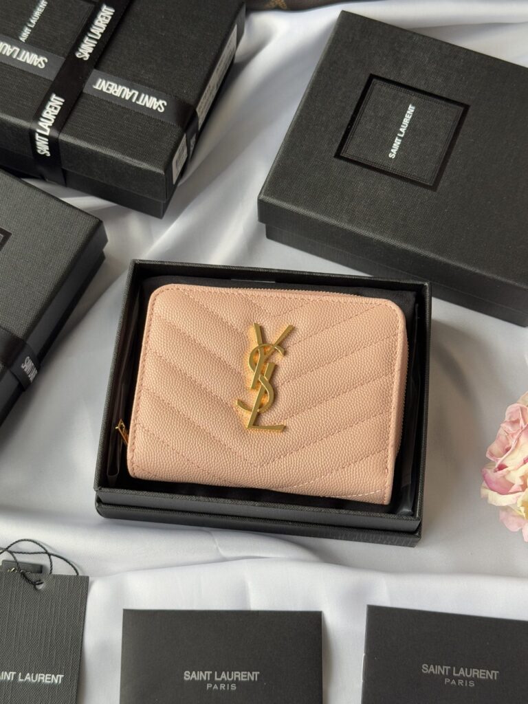 YSL-CARD HOLDER-Cream