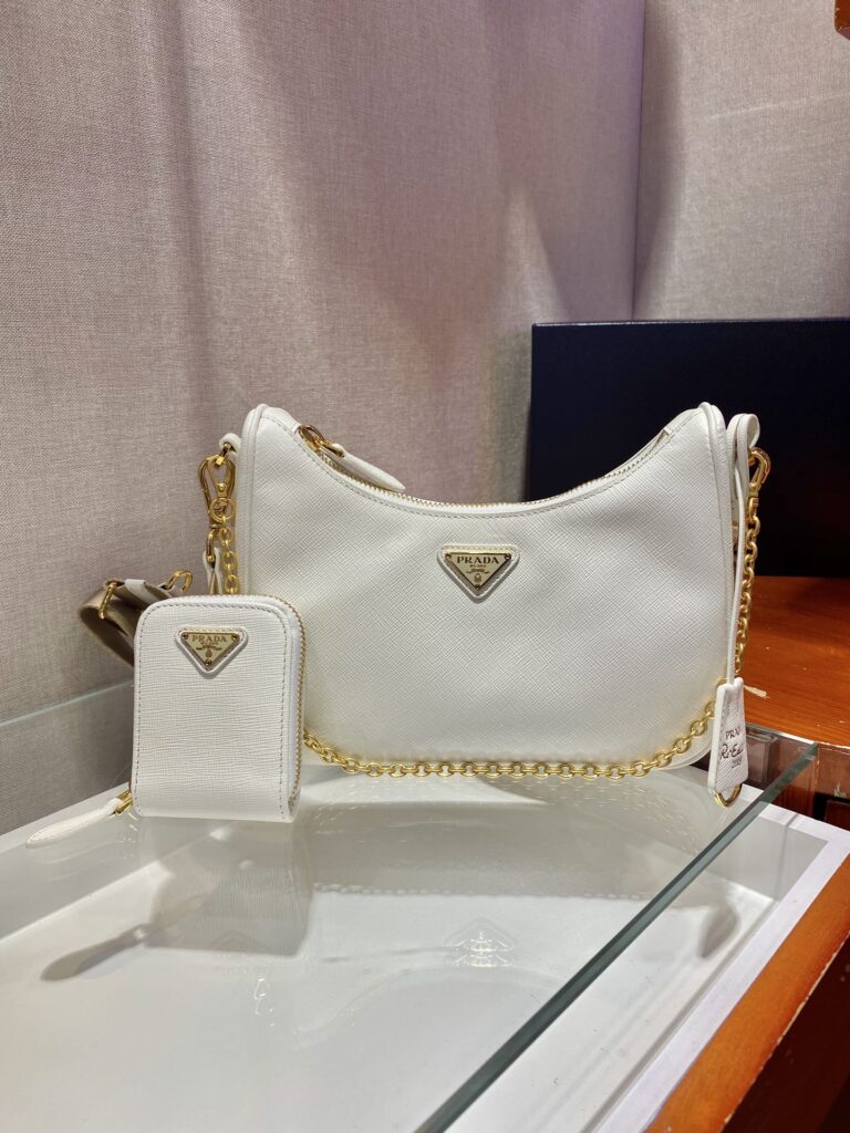 Prada-Re-edition 2005 Re-nylon Bag-White-1BH204