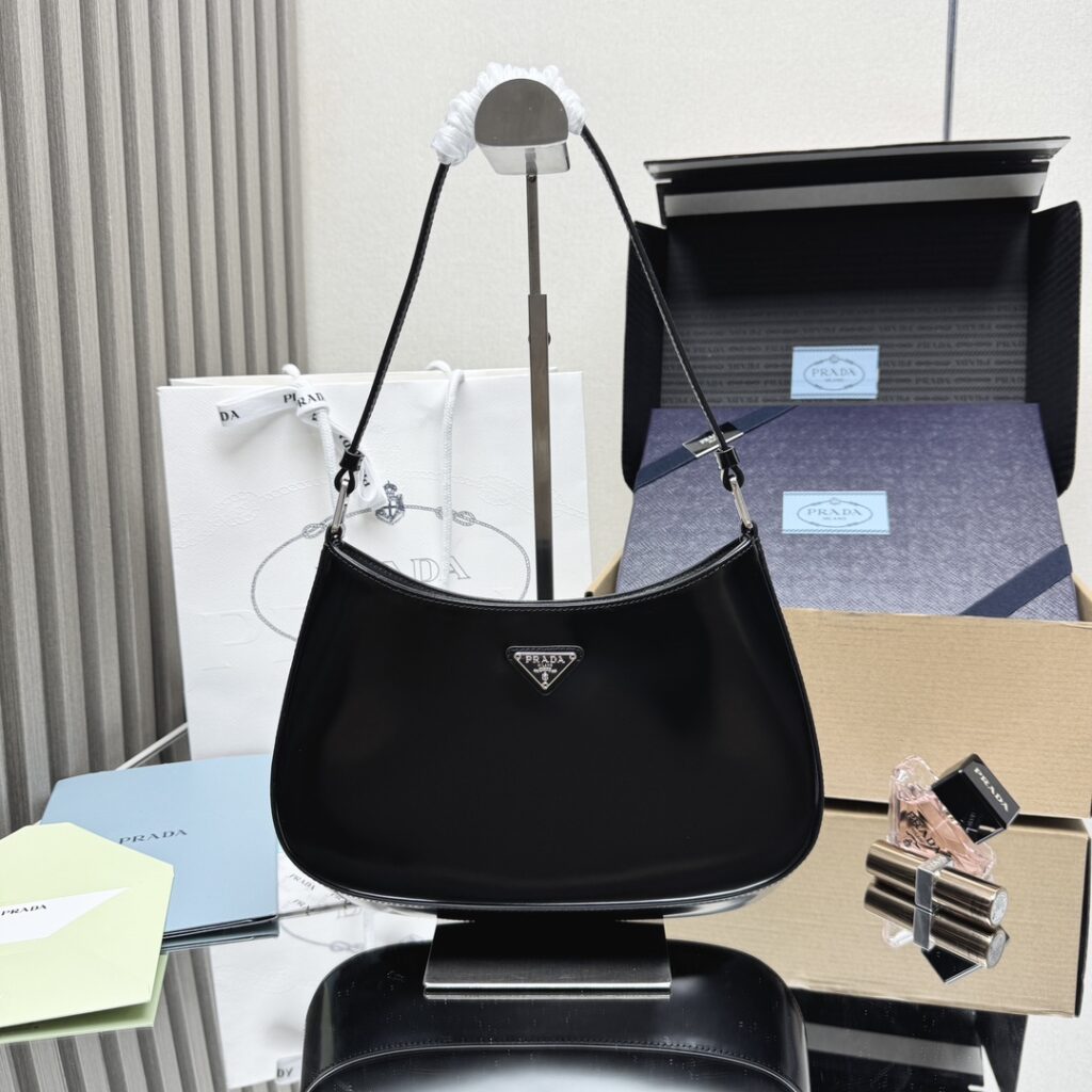 Prada-Cleo Flap Shoulder Bag-Black-1BD311