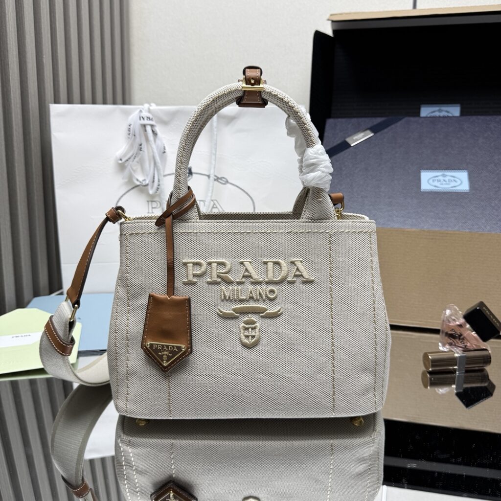 Prada-Natural Linen blend-Small Beige-1BG464
