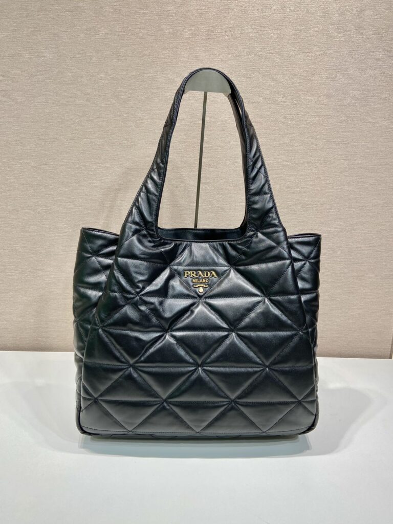 Prada-Leather Tote Bag-Large-Black-1BG335