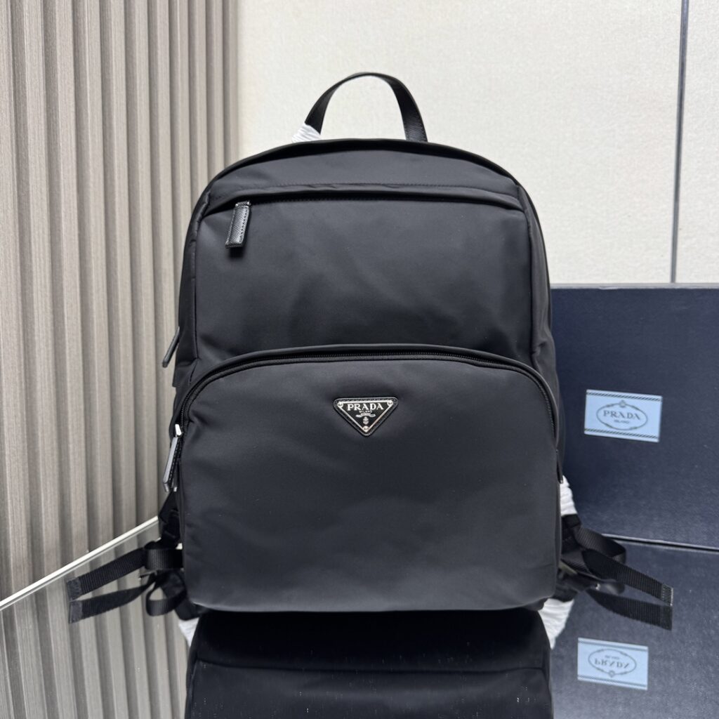 Prada-Re-nylon And Saffiano Leather Backpack-Black-2VZ104