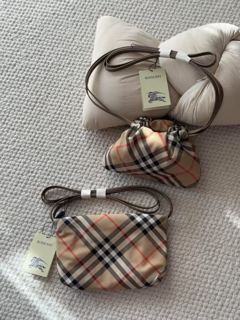 Burberry-Plaid Storage Bag