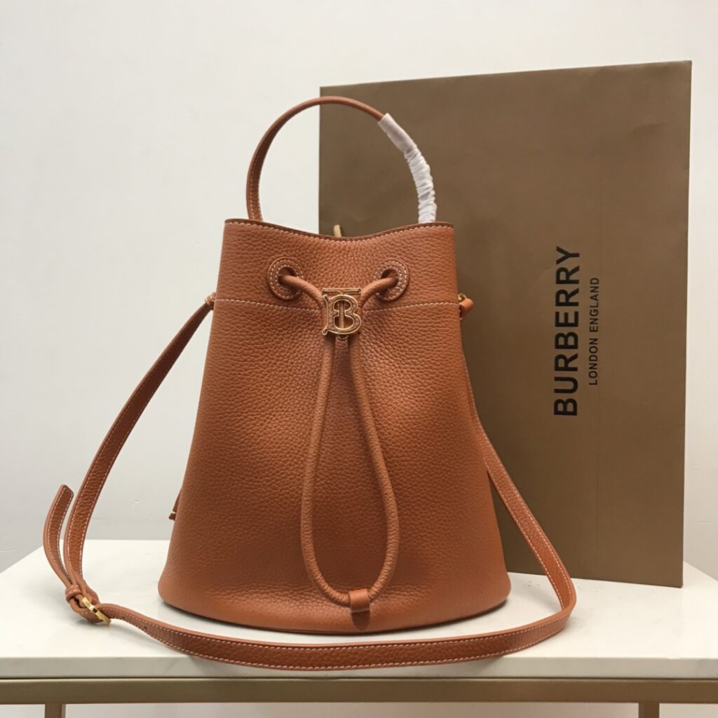 Burberry-Drawstring bucket bag-Brown