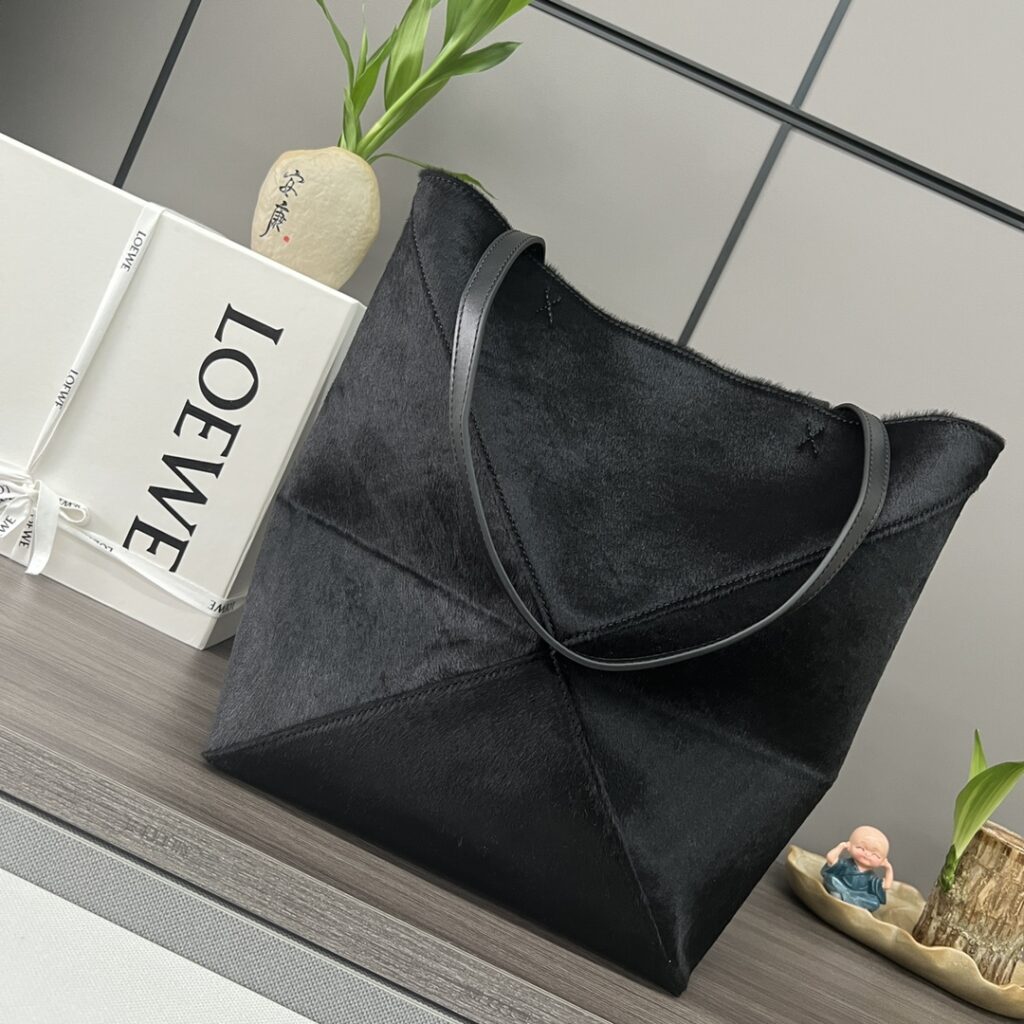 LOEWE- Puzzle Fold Tote-Black