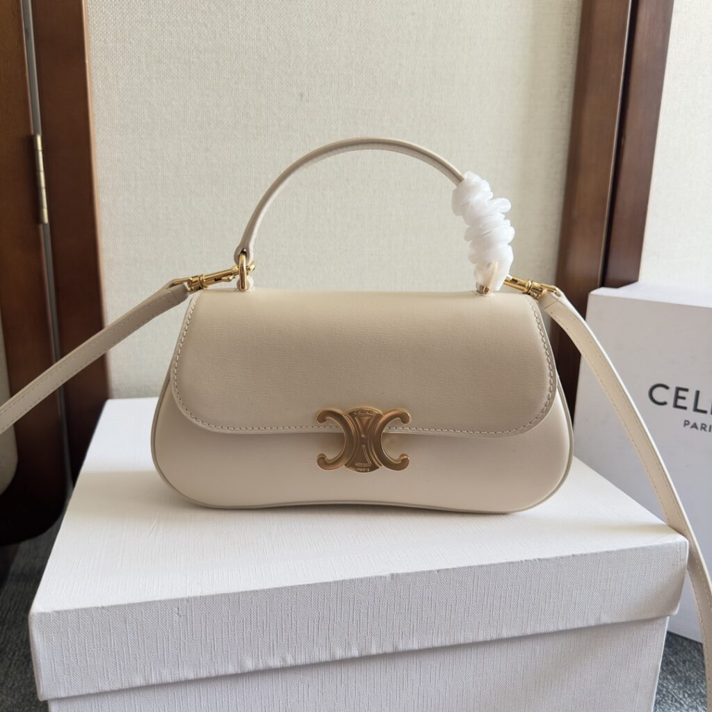 Celine Teen Lola Leather Shoulder Bag-Beige