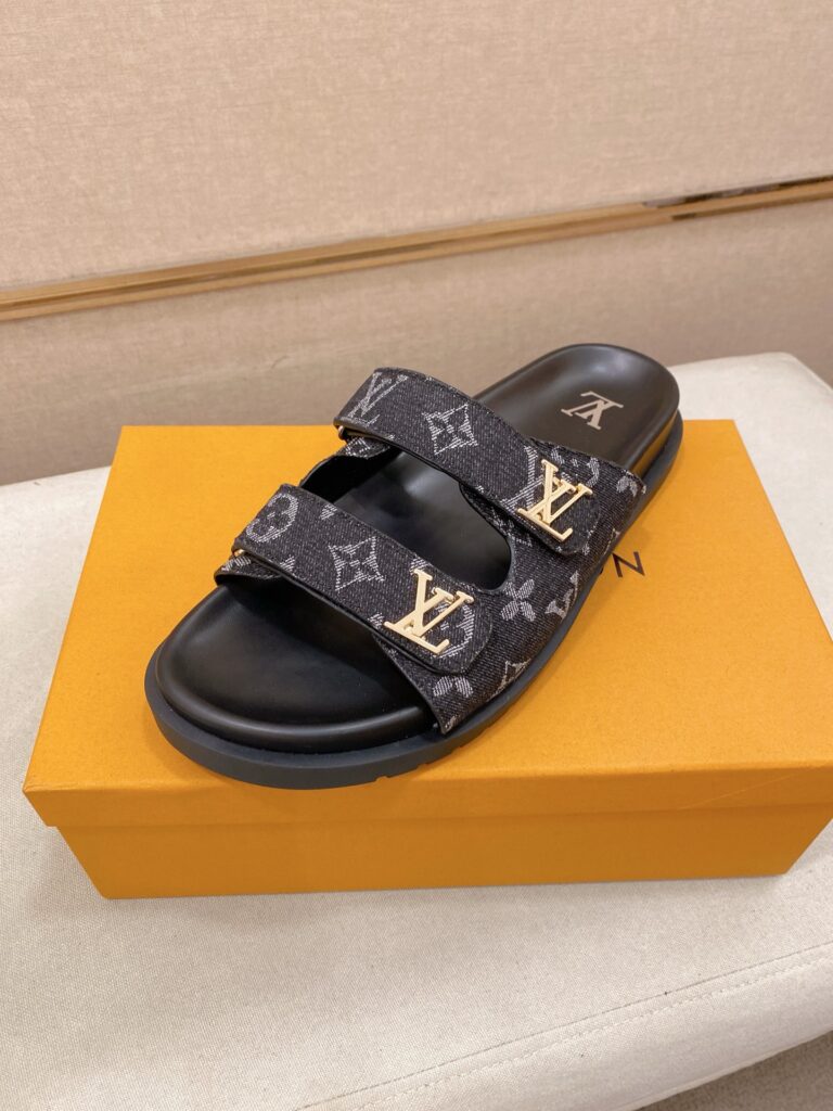 Lv-Sandals-Men's-Black demin