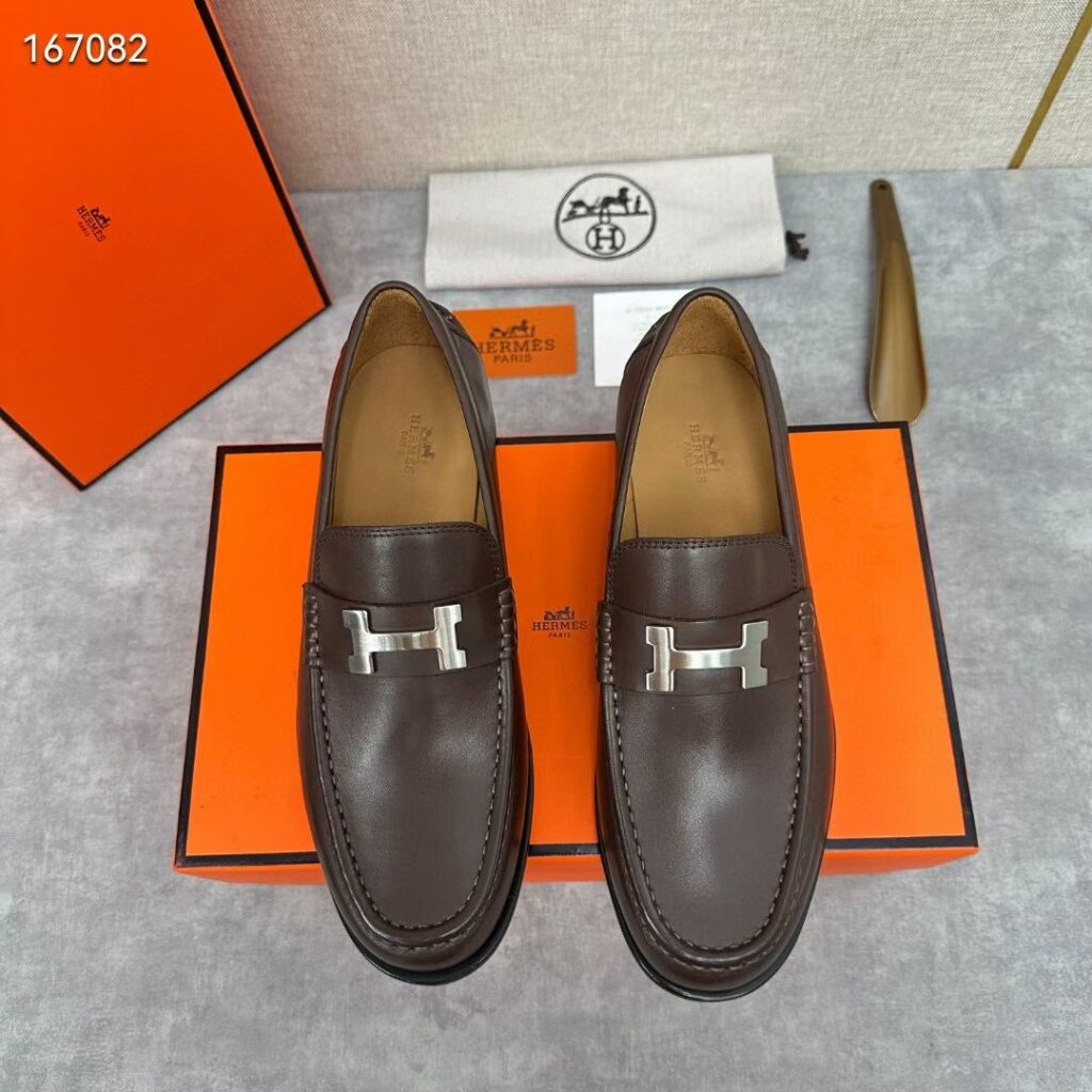 Hermes-Loafers-Men's-Brown