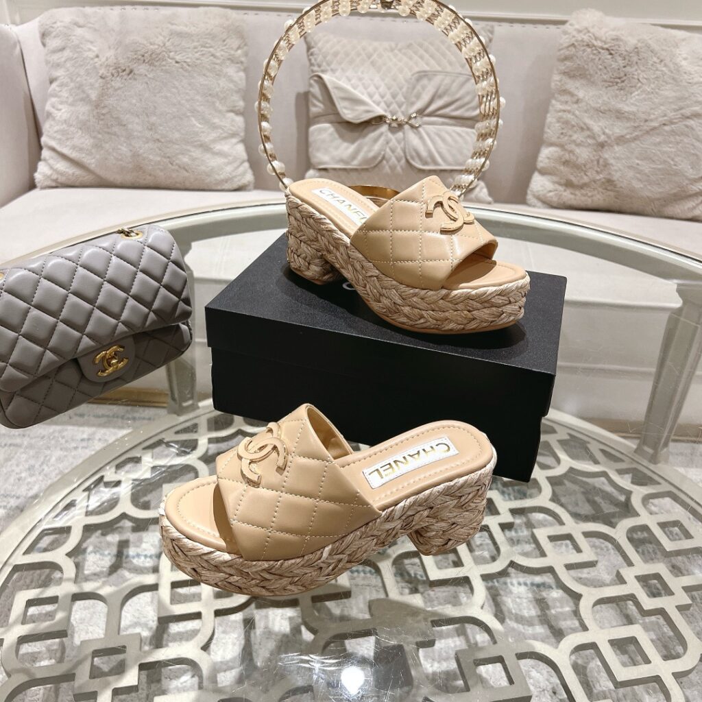 Chanel Woman Sandals Espadrilles Brown