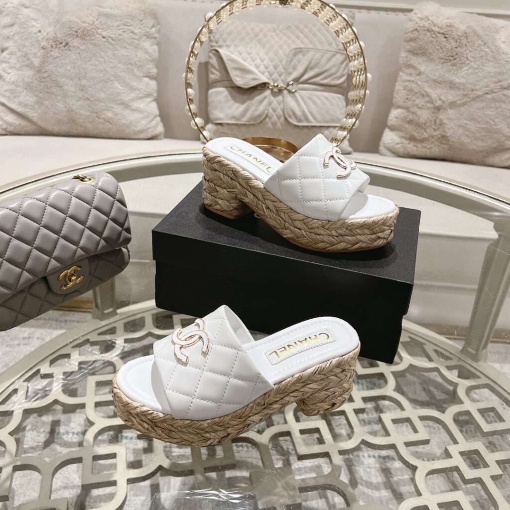 Chanel Woman Sandals Espadrilles White