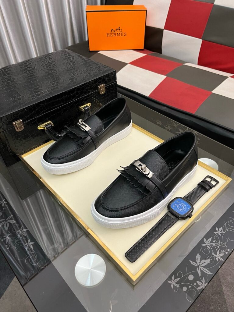 Hermes-Loafers-Mens-Black