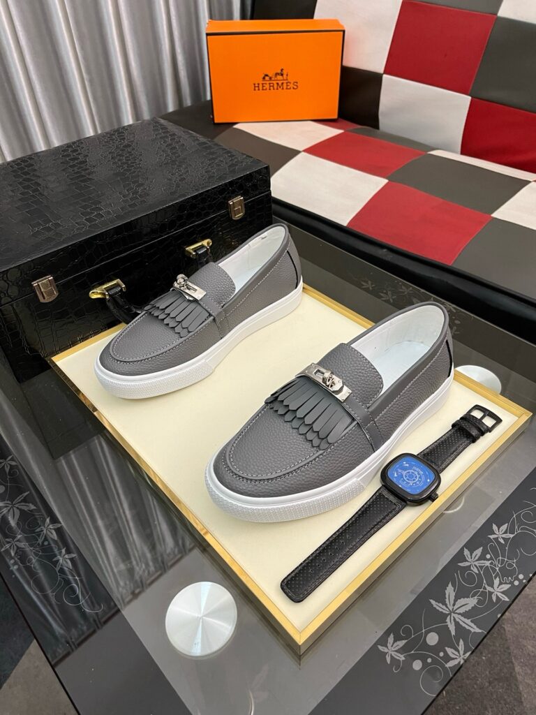 Hermes-Loafers-Mens-Gray