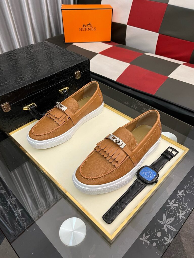 Hermes-Loafers-Mens-Brown