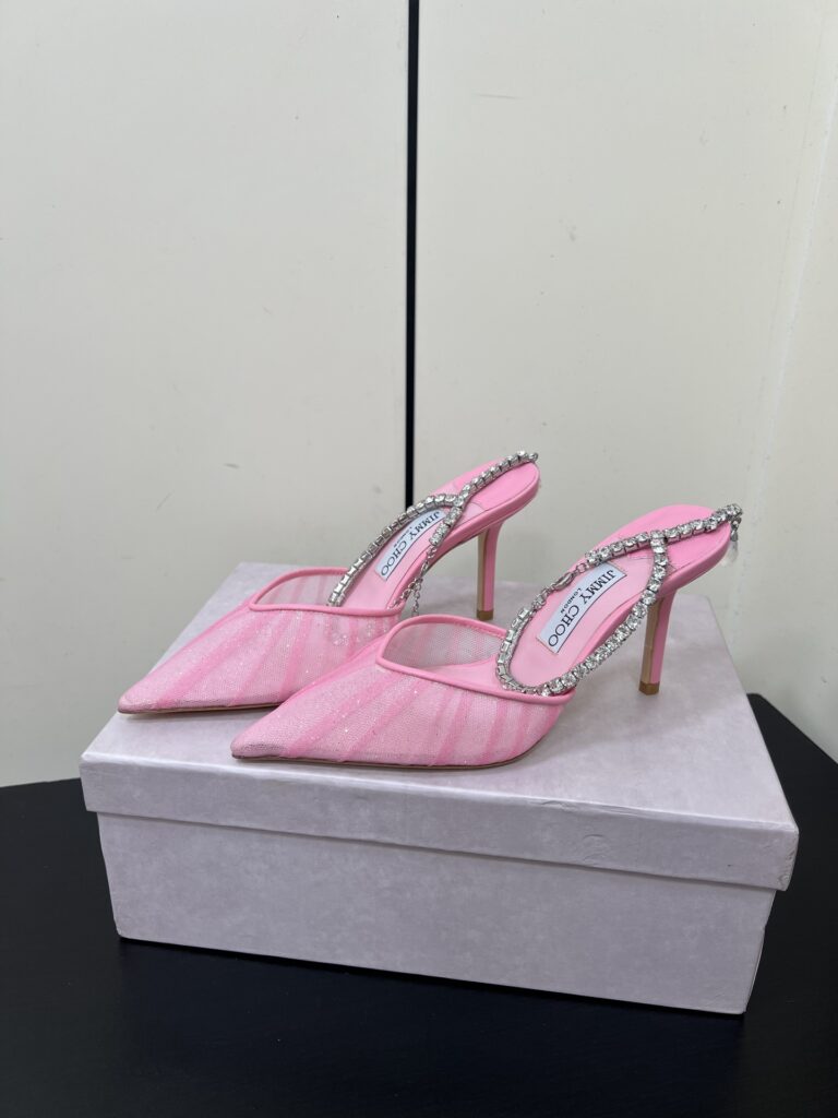 Jimmy Choo Mesh 8.5cm Height Heels Pink（35-41）