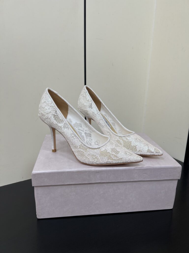 Jimmy Choo Mesh 8.5cm Height Heels White（35-41）
