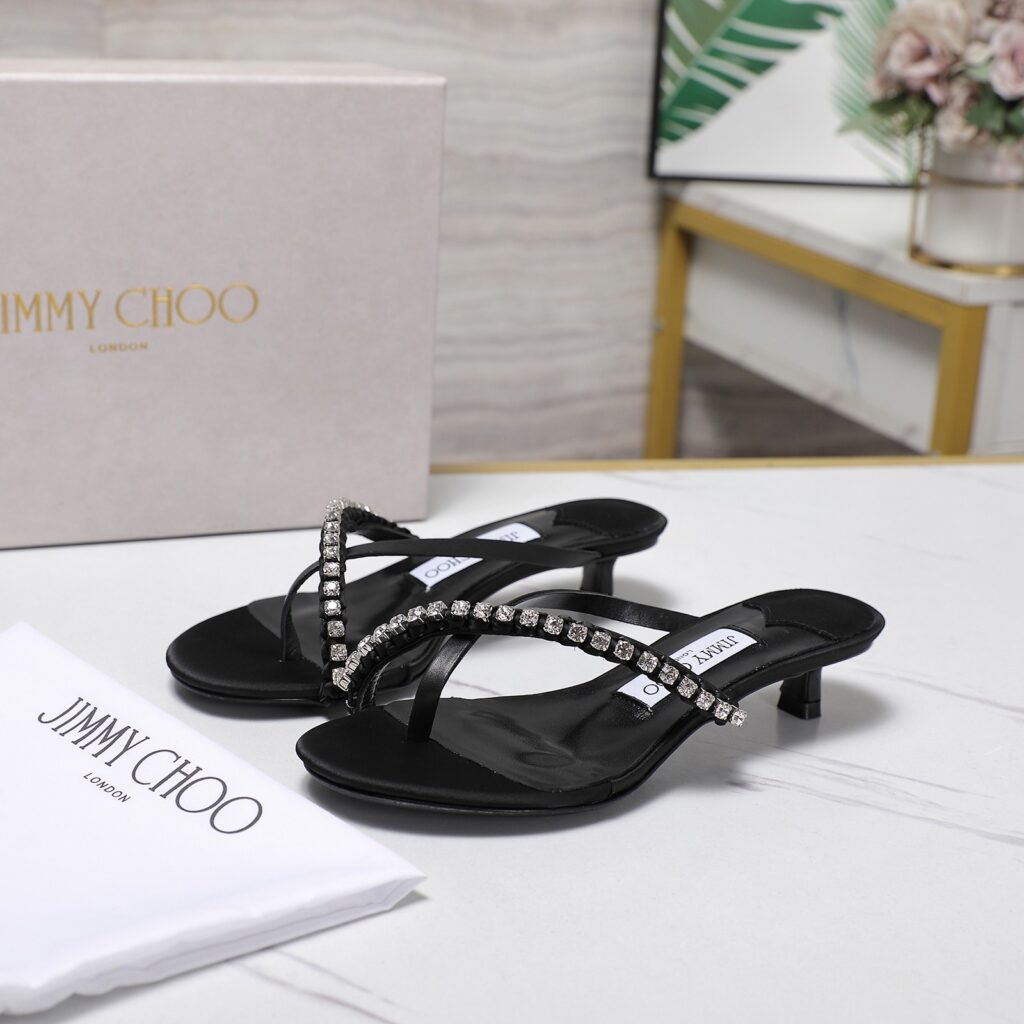 Jimmy Choo Leather 3.5cm Height Heels Black（35-42）