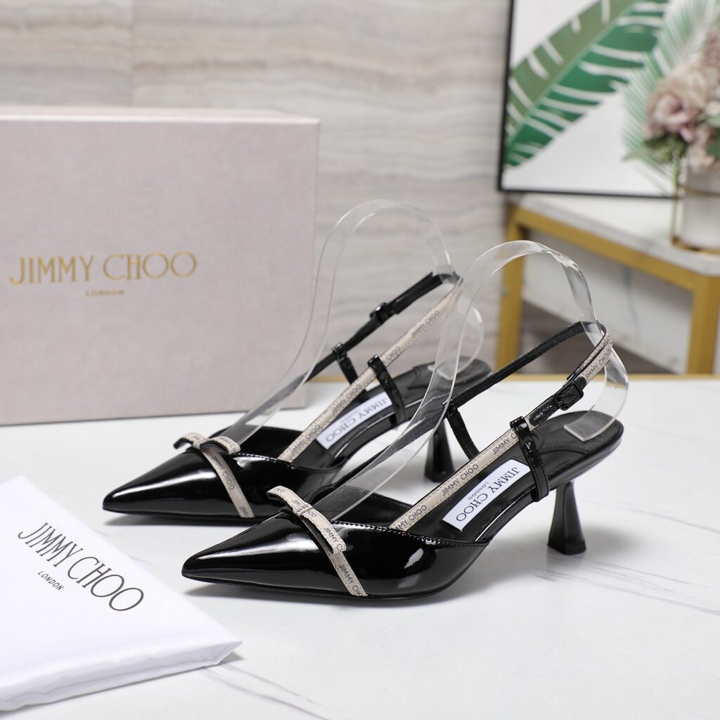 Jimmy Choo Leather 6.5cm Height Heels Black（35-42）