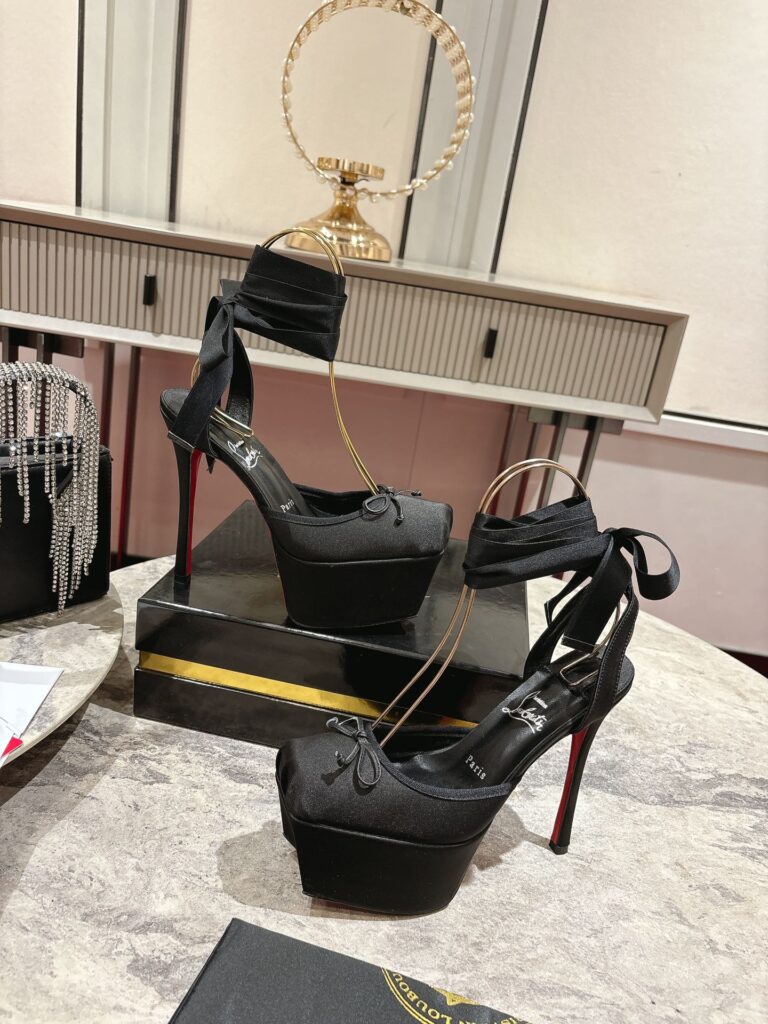 Christian Louboutin Satin 15cm Height Heels Black（35-42）