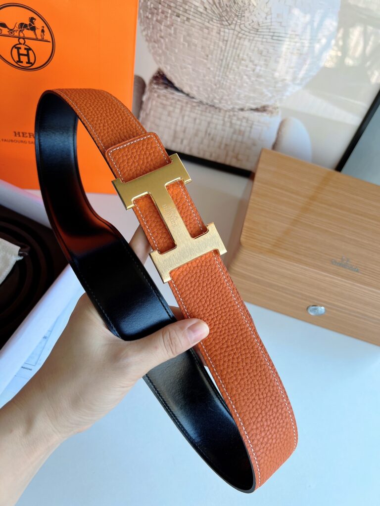 Hermes-Belt-Mens-Orange