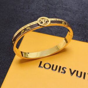 LV gold bracelet with leather