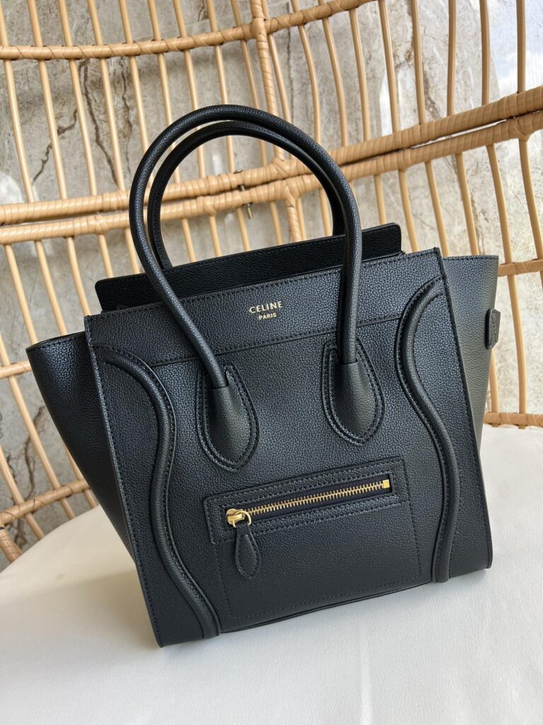 Celine Large Micro Leather Bag Black