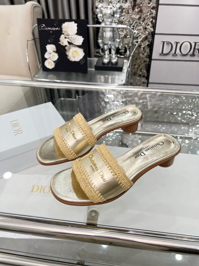 Dior Woman Small Heels Gold（35-43）